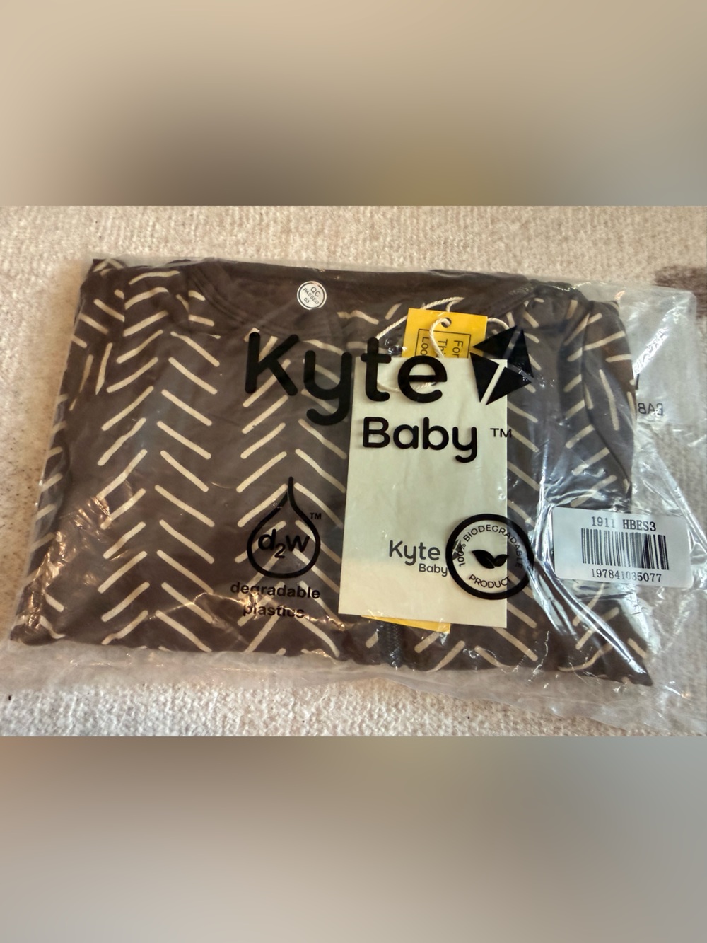 NWT Kyte Baby Bamboo Zipper Footie: Size 6-12M (Espresso Herringbone) Brown